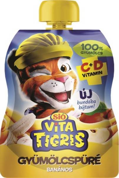 Sió Vitatigris gyümölcspüré Banán 100% 90g 