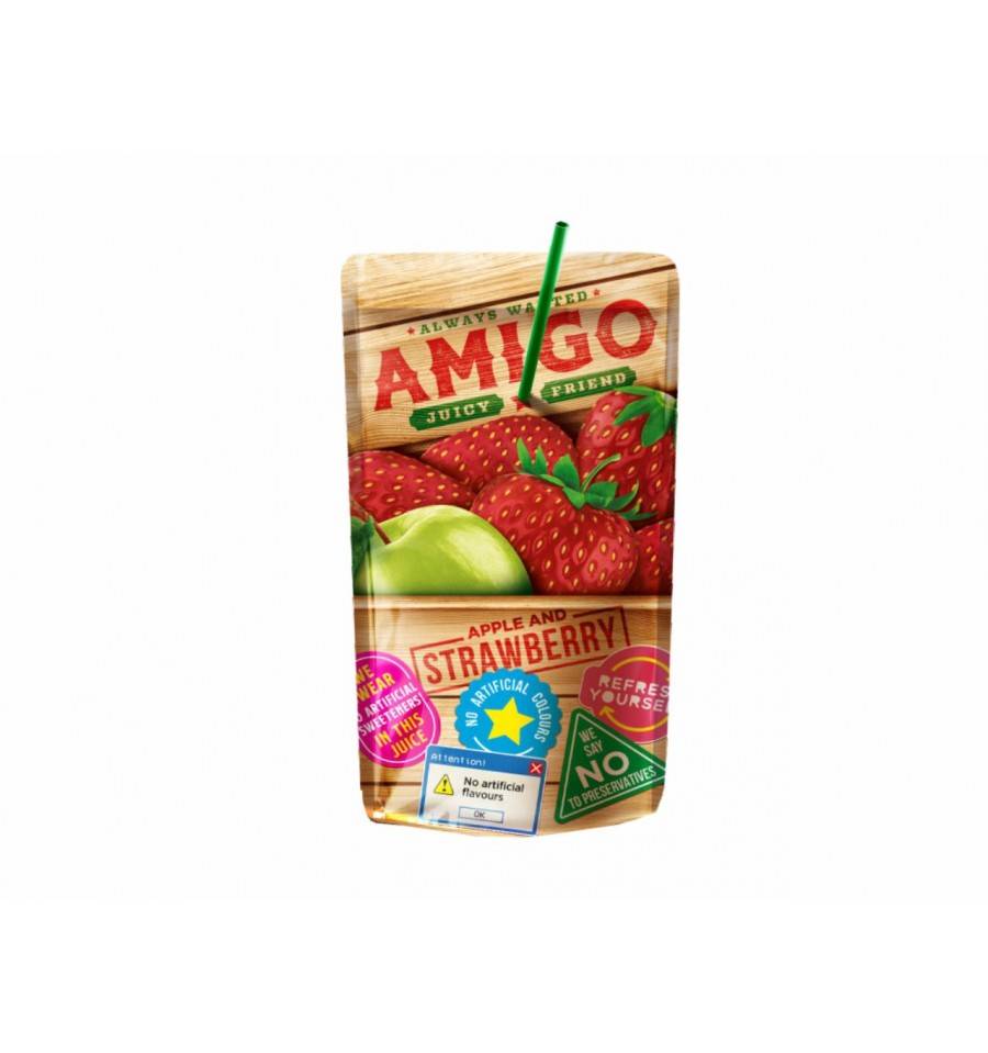 Amigo szívószálas eper 0,2l 
