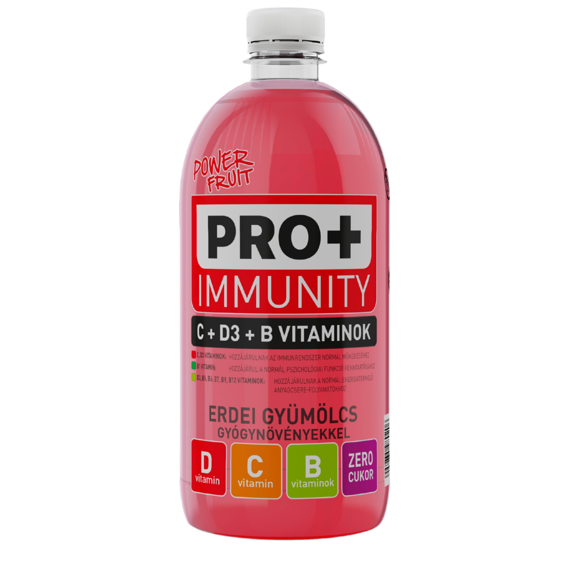 Power Pro+ Erdei gyümölcsös Immunity D+C+B vitamin 750ml 