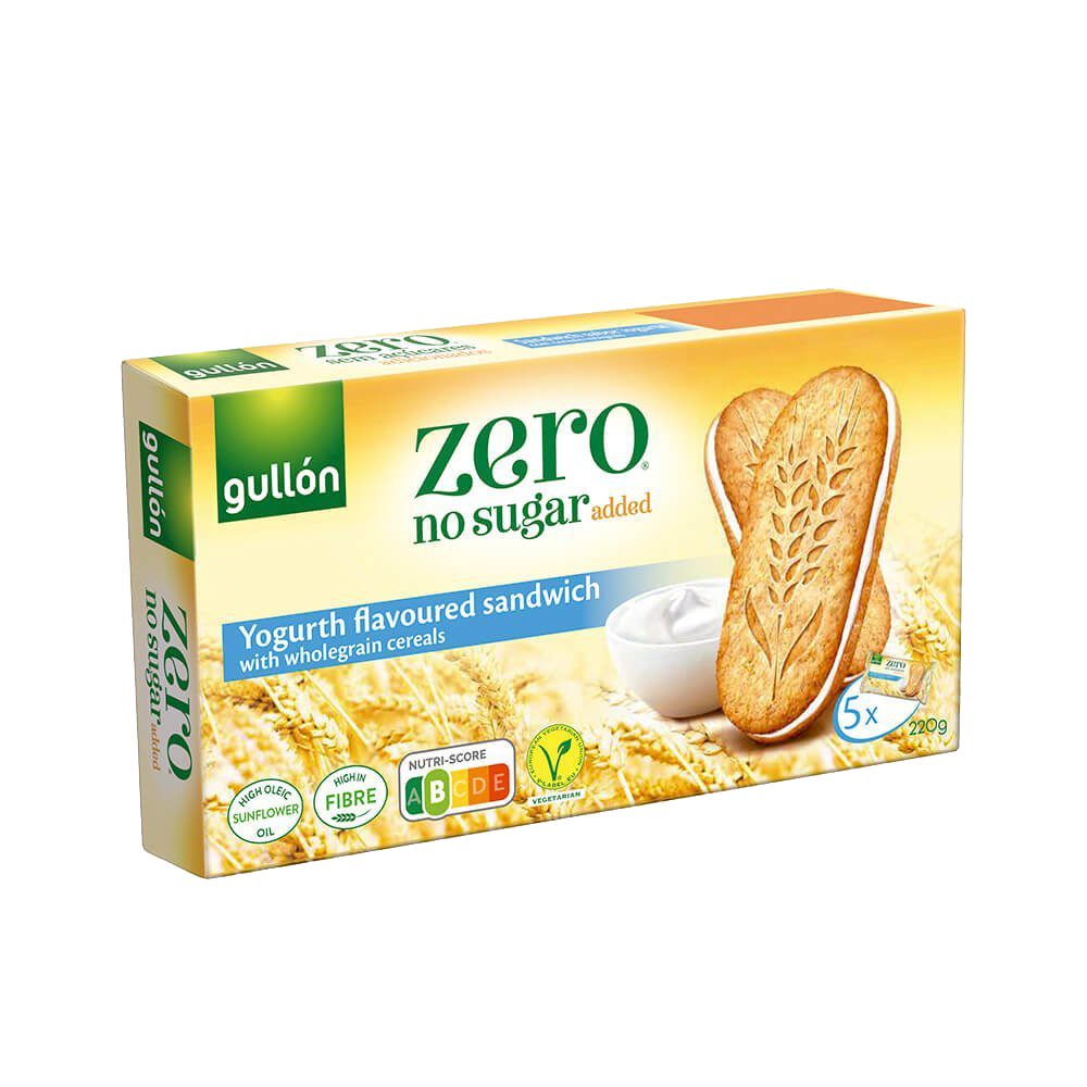 Gullon Yoghurtos reggeli Szendvicskeksz HCN 220g 
