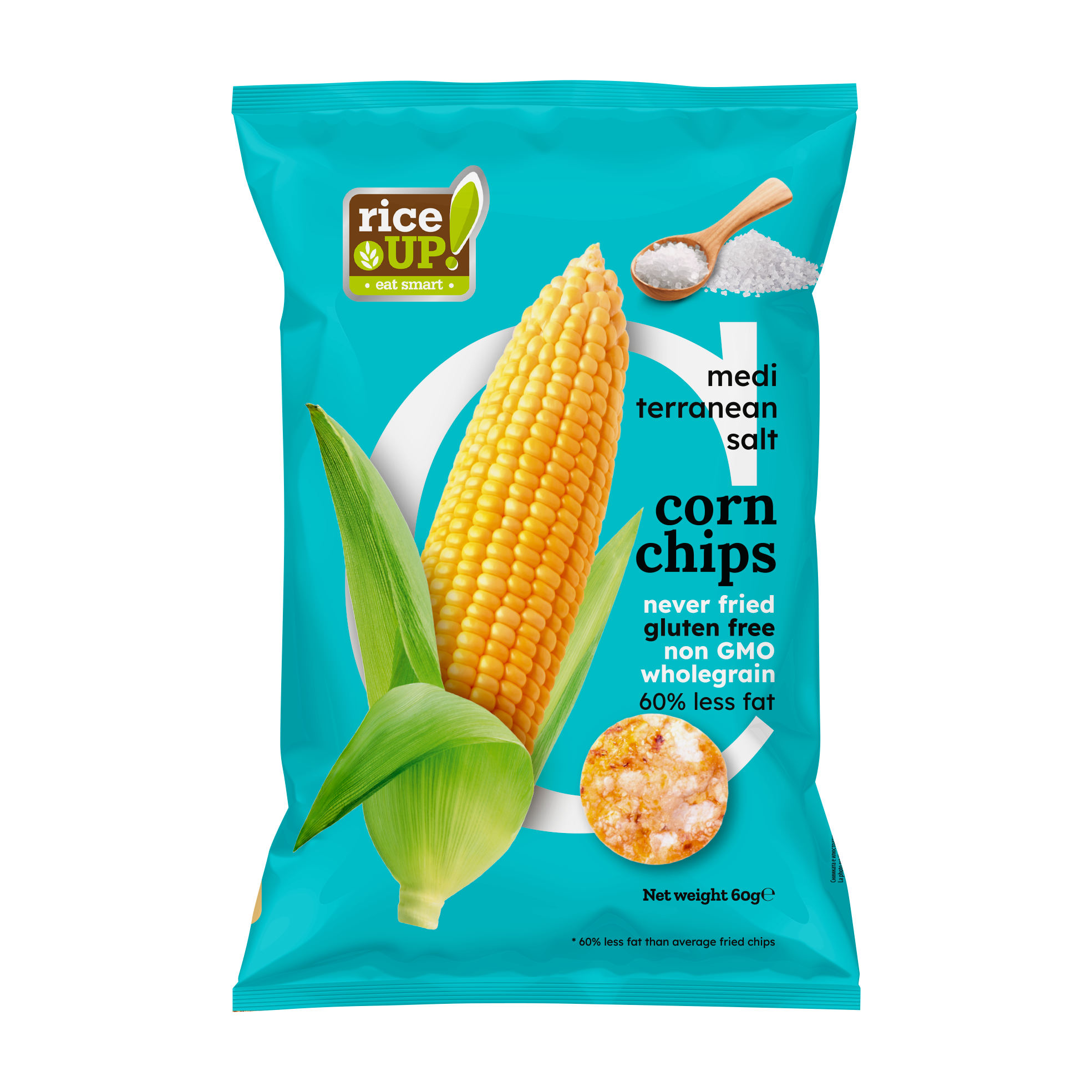 Rice Up! kukorica chips Tengeri sóval 60g  