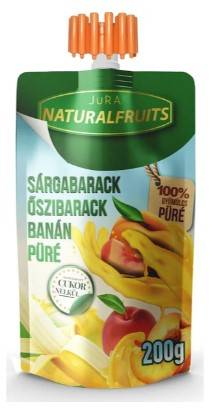 Jura 200g gyümölcspüré Sárgabarack-Őszibarack-Banán 100%  