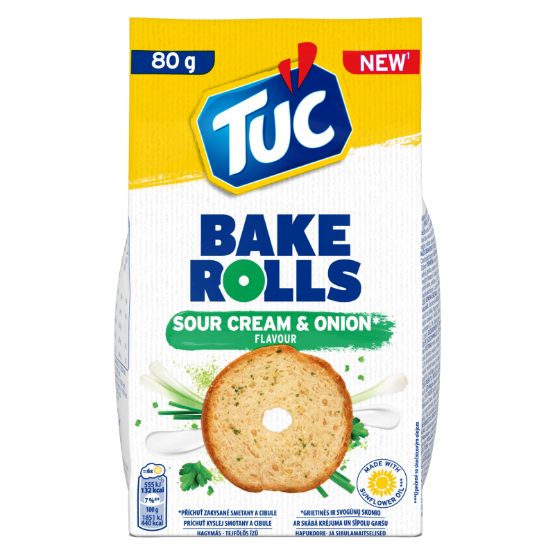 TUC Bake Rolls hagymás-tejfölös 80g  