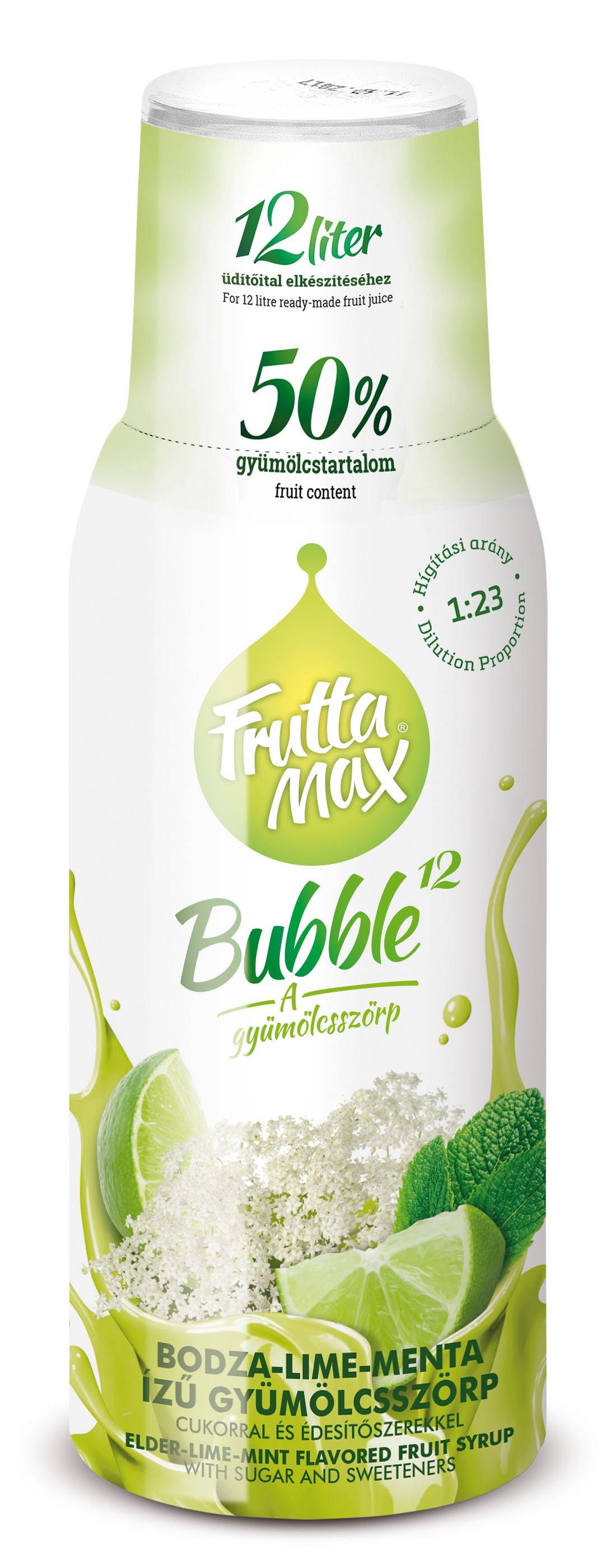 Frutta Max Bubble bodza-lime-menta gyümölcsszörp 500ml  DRS