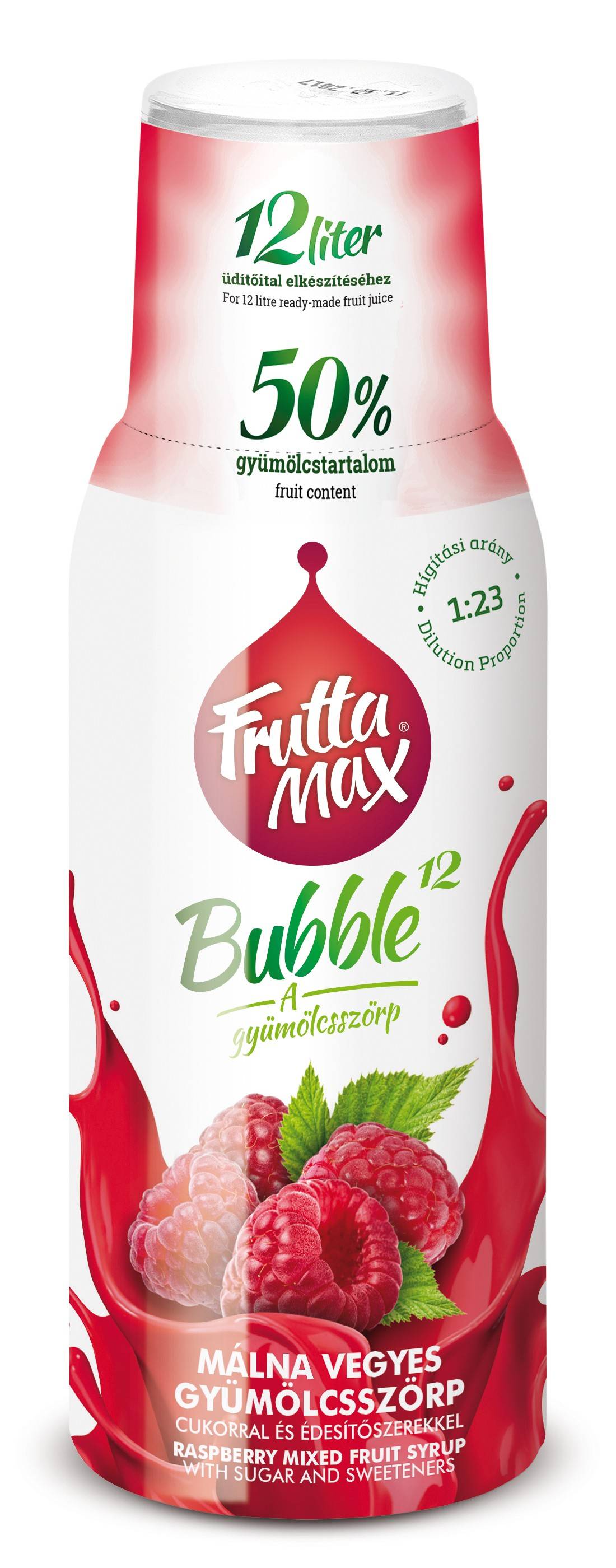 Frutta Max Bubble málna gyümölcsszörp 500ml  DRS