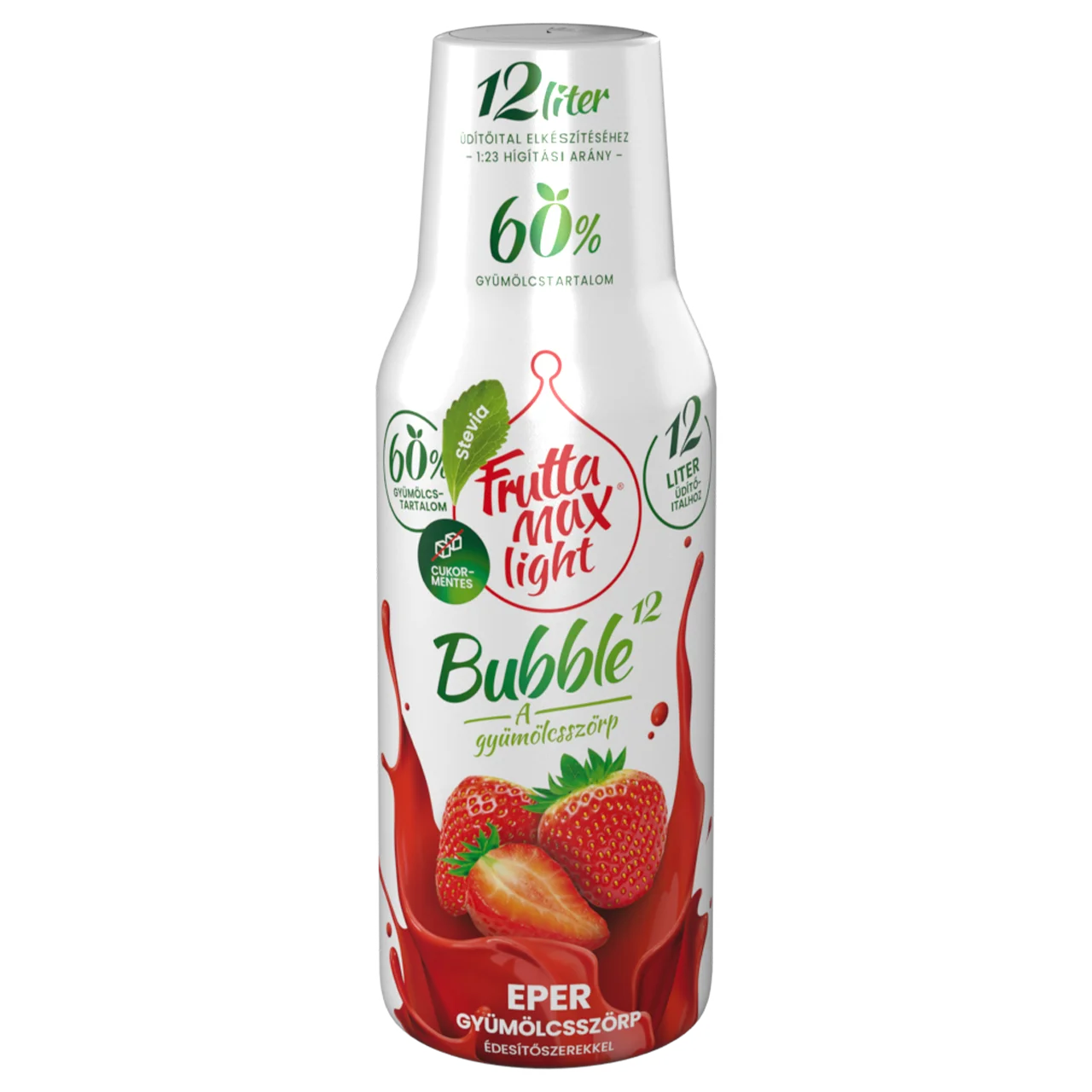 Frutta Max LIGHT Bubble eper gyümölcsszörp 500 ml  DRS