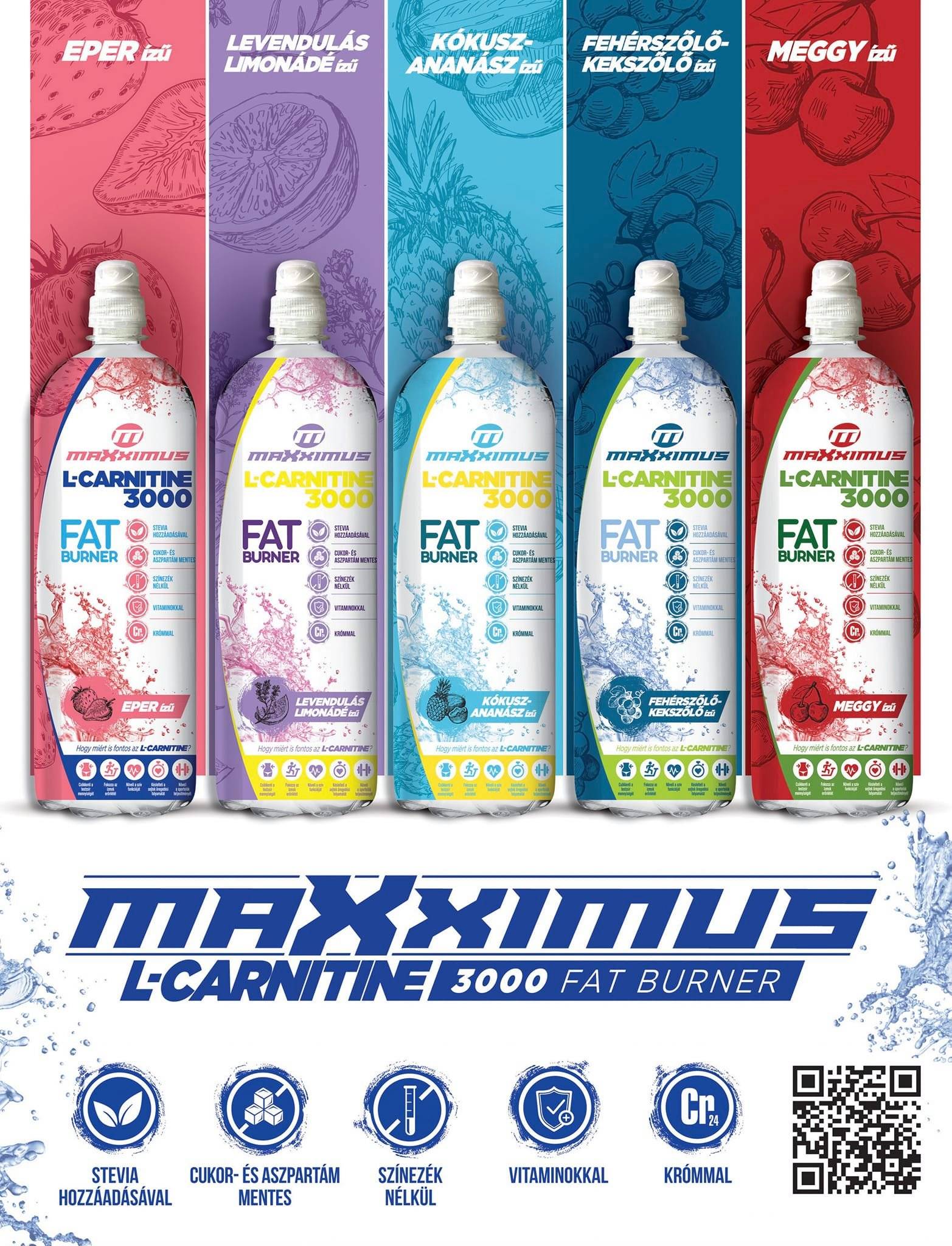 Maxximus L-Carnitine 3000mg Fat Burner 1L FEHÉRSZŐLŐ-KÉKSZŐLŐ  DRS