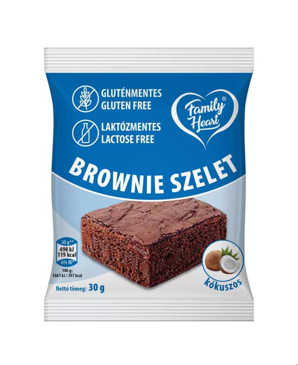 Glutén és Laktózmentes Brownie szelet Kókuszos 30g 