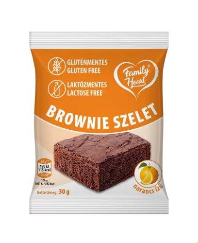 Glutén és Laktózmentes Brownie szelet Narancsos 30g 