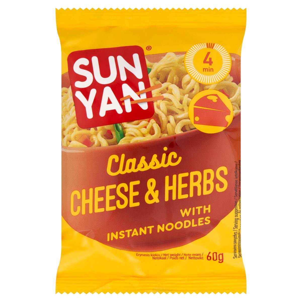 SunYan Classic instant tészta sajtos-fűsz. 60g 