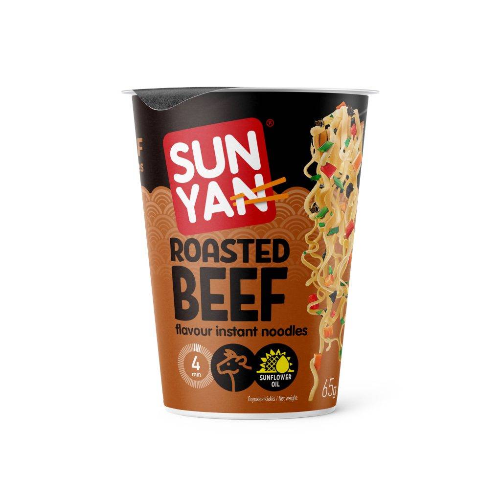 SunYan cup instant poharas tészta sült marha 65g 