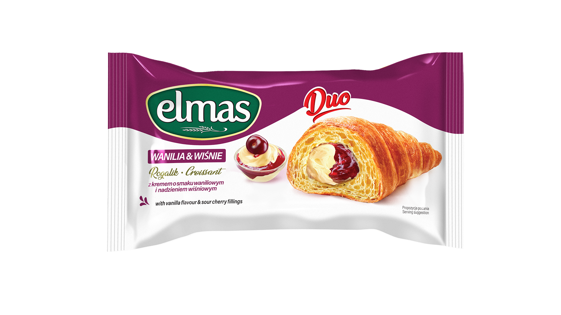 ELMAS Croissant Vanília-Meggyes 60g 