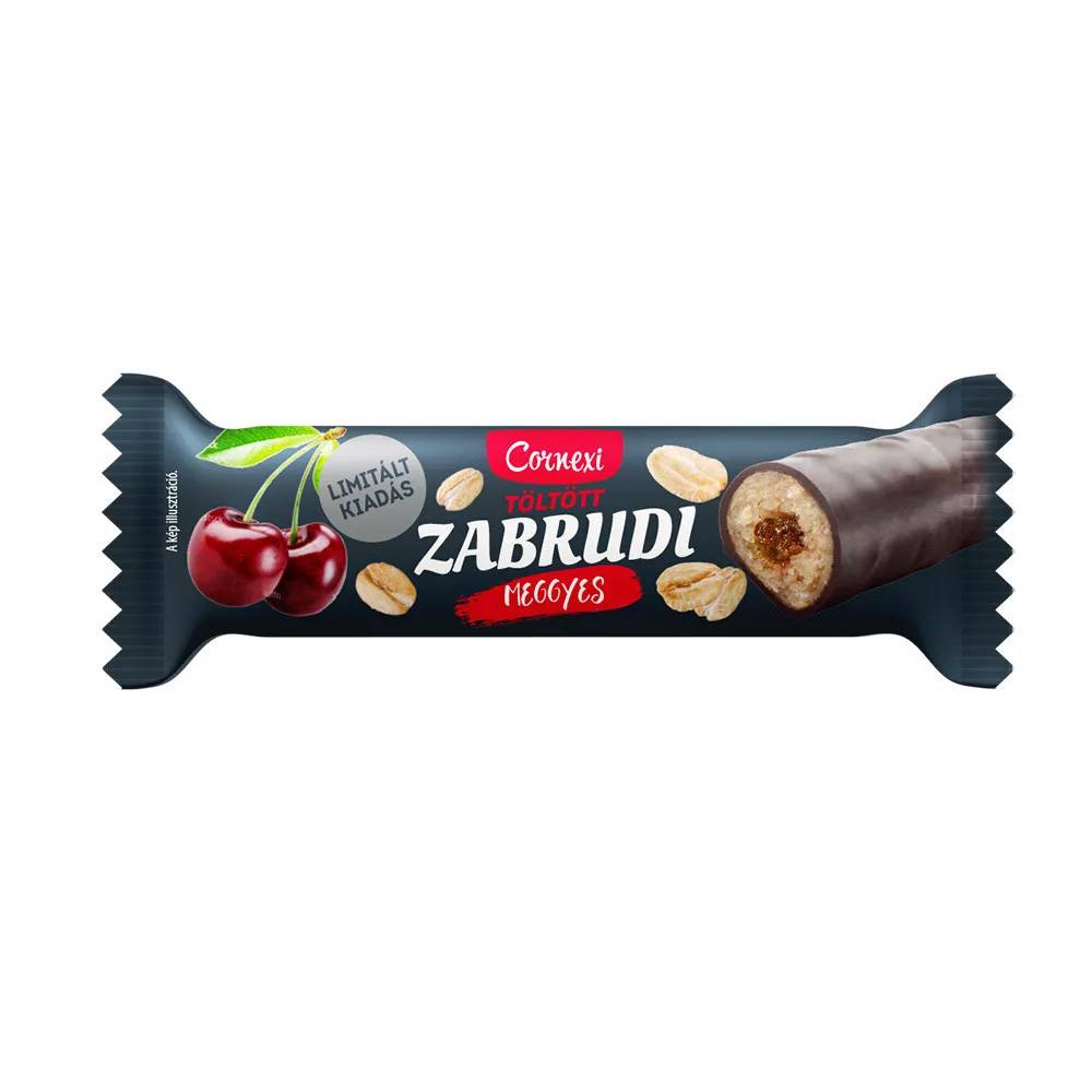 Cornexi Zabrudi Limitált Meggyes töltelékkel töltött zabrúd joghurtos bevonattal 30g 