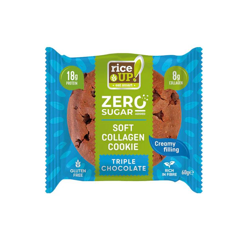 Rice Up! Zero Cookies Collagen protein keksz Triplacsoki ízű 60g  