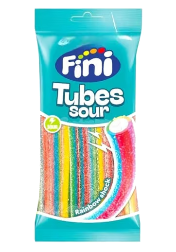 Fini Tubes szivárvány savanyú gumicukor 80g   