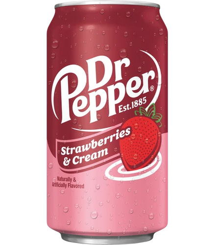 Dr. Pepper Strawberries and Cream eperkrém ízű szénsavas üdítőital 355ml  DRS