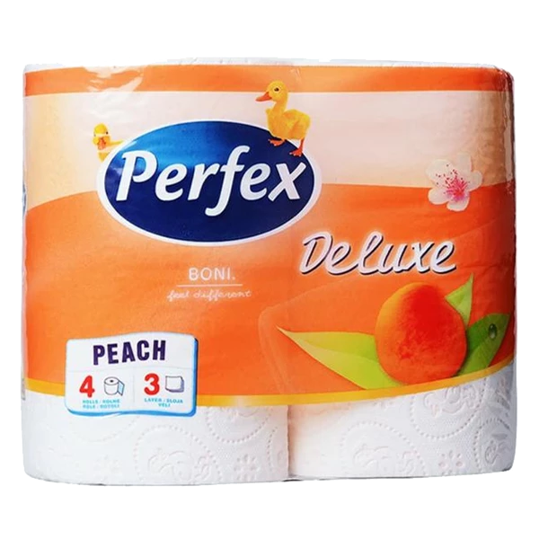 Boni Perfex toalettpapír DeLuxe 3 rétegű barackos 4tek. (150 lap) 