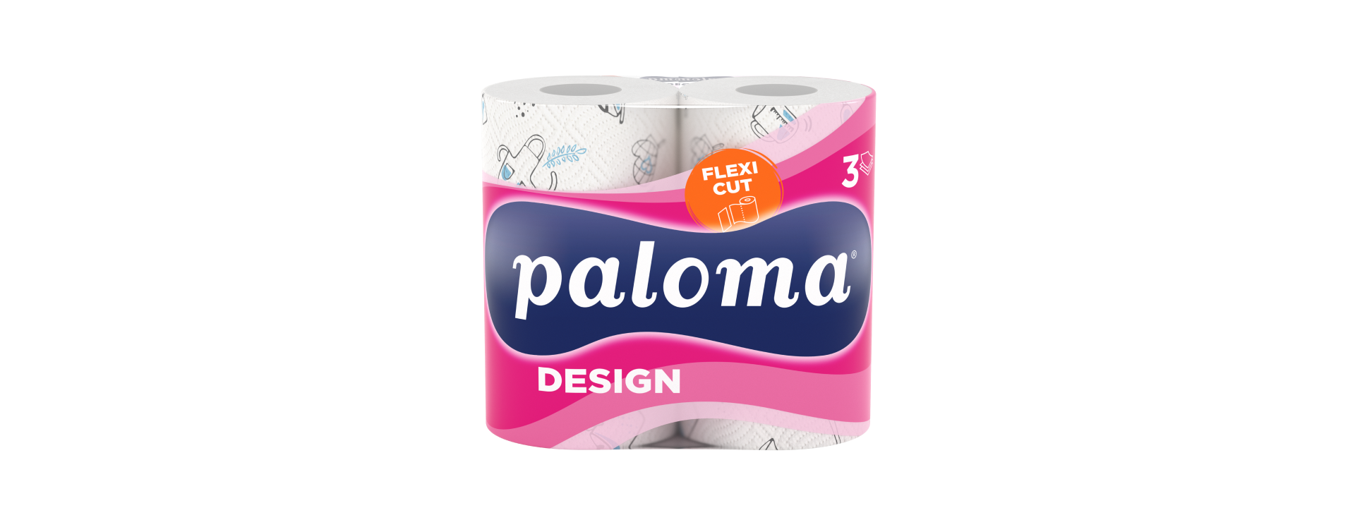 Paloma konyhai törlő FLEXI SHEET DESIGN 3 rétegű 2 tek. (145lap) színes 