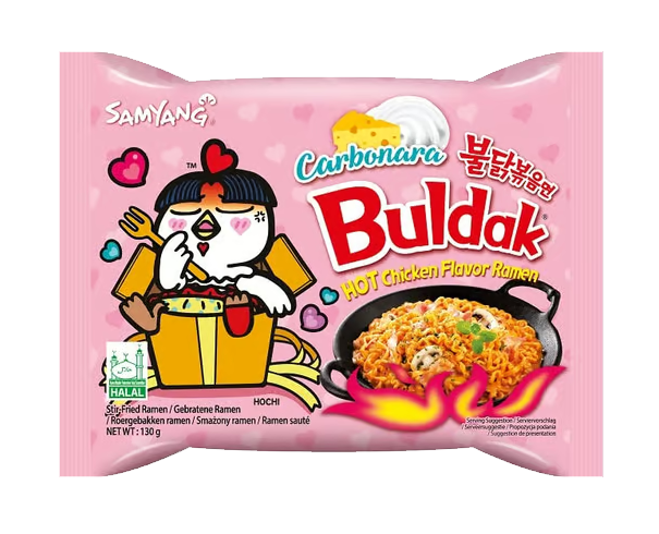 Buldak istant ramen tészta Carbonara hot chicken 140g 