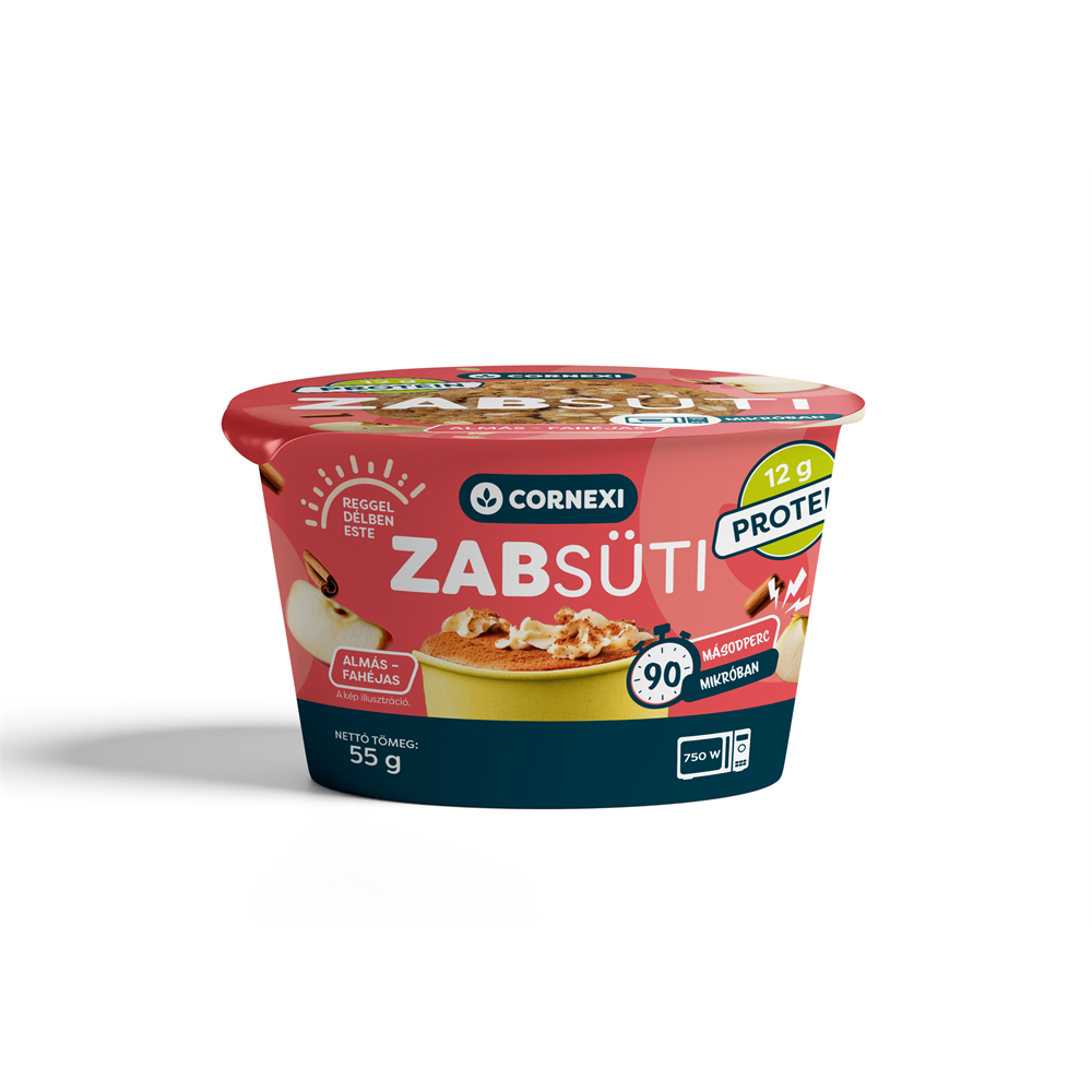 Cornexi Protein Zabsüti - almás-fahéjas alappor zabbal, poharas sütemény készítéséhez 55g 