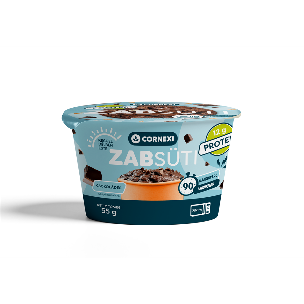 Cornexi Protein Zabsüti - csokoládés alappor zabbal, poharas sütemény készítéséhez 55g 
