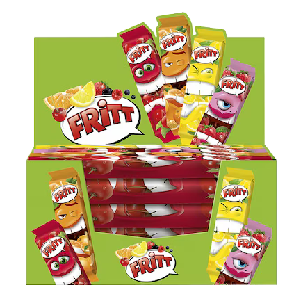 Fritt Olvadós rágó vegyes (Grapef., Narancs, Eper, Erdei, Cseresznye) 35g 