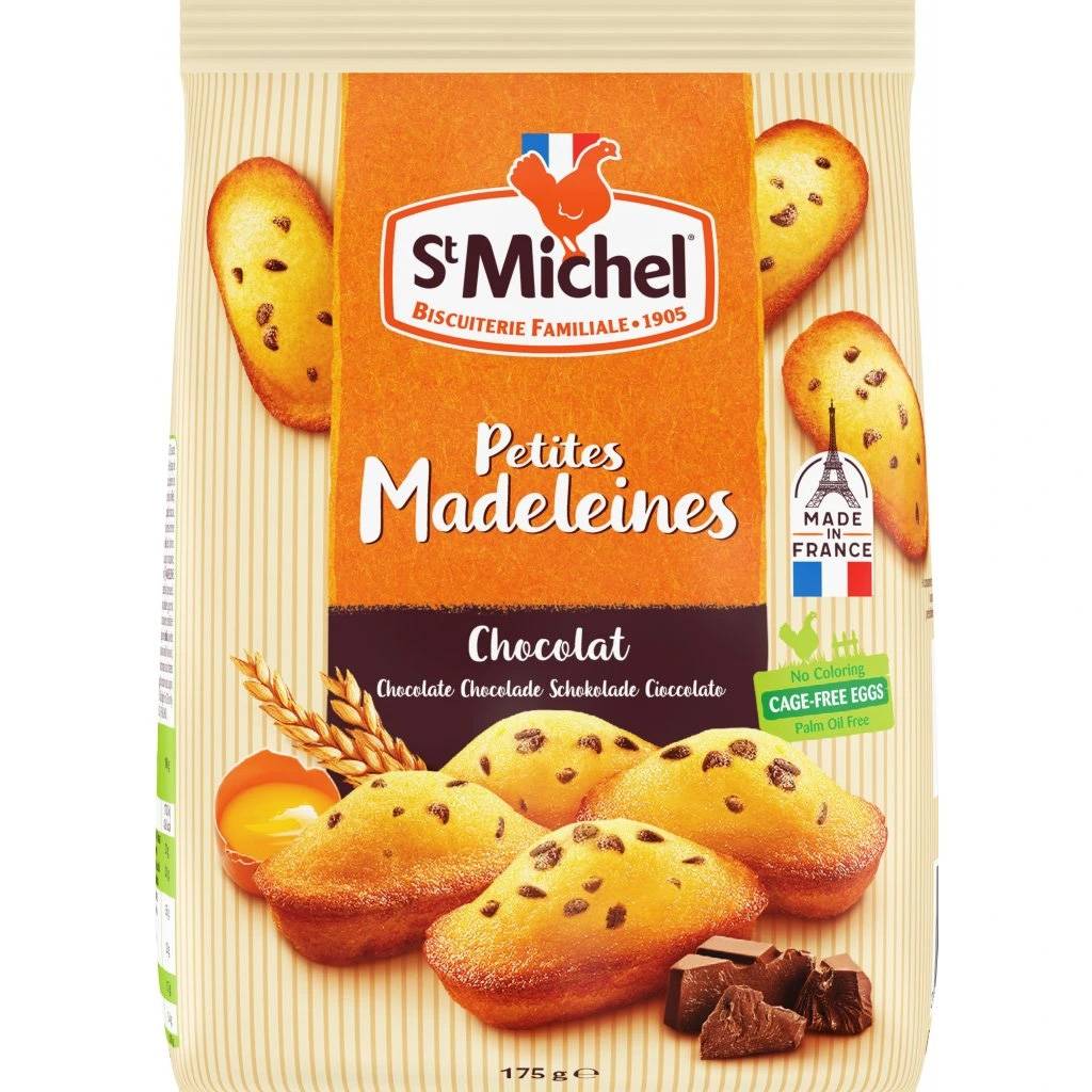 St Michel Madeleines Csokoládé darabokkal 175g 