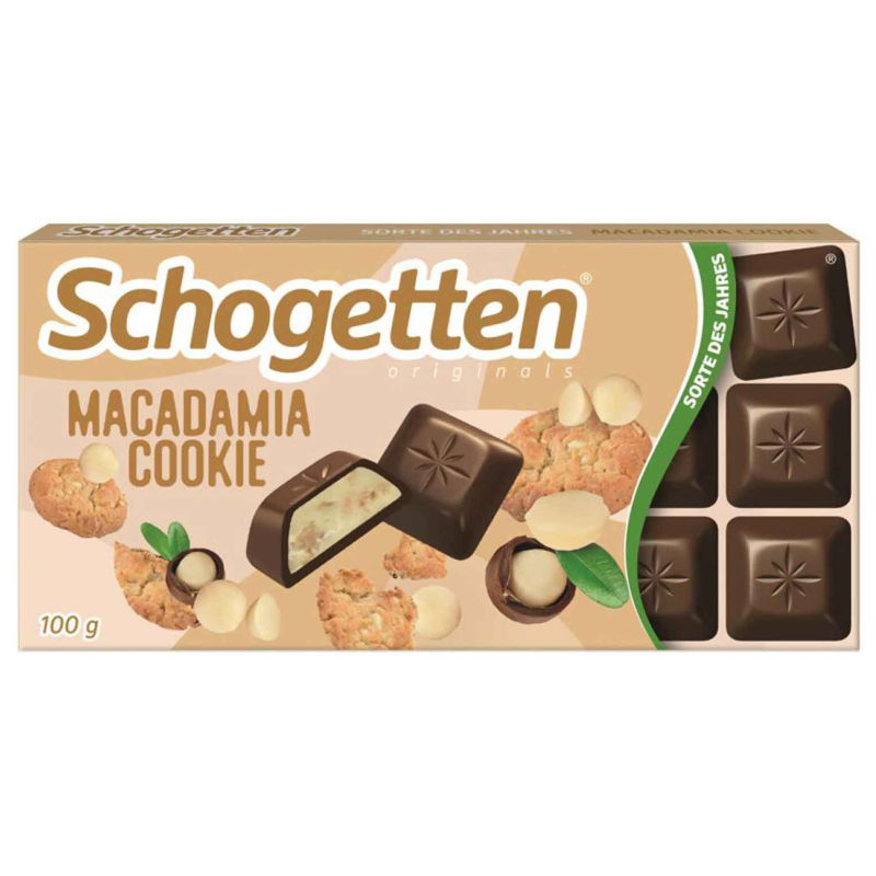 Schogetten Tejcsokoládé Makadámia diós keksz 100g - 2025 év íze 