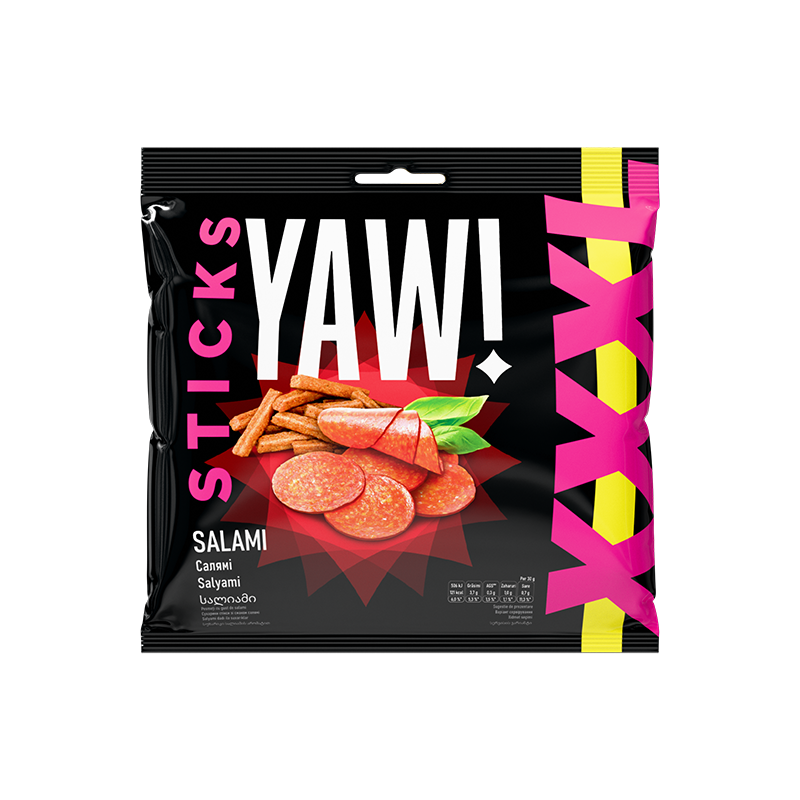 Yaw Sticks szalámi ízű sós snack 120g 
