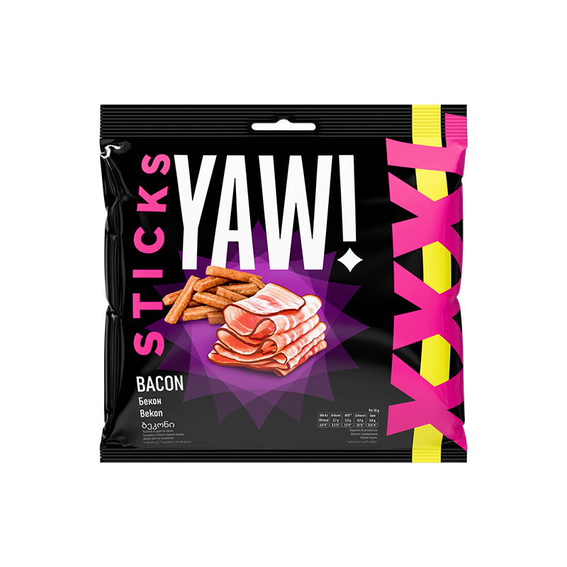 Yaw Sticks bacon ízű sós snack 120g  