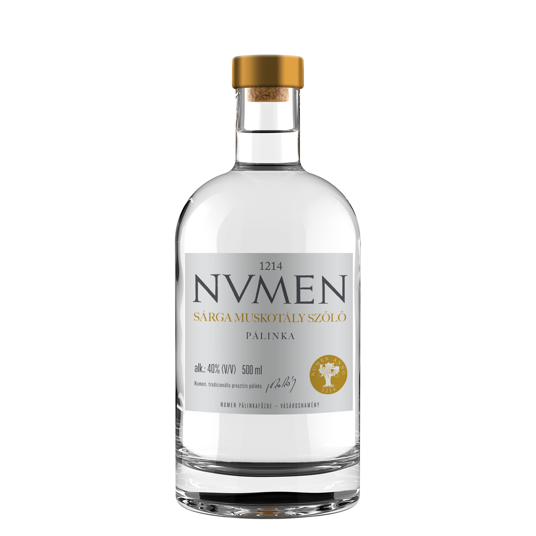 NVMEN Muskotályos Szőlő Pálinka 40% 0,5l  DRS