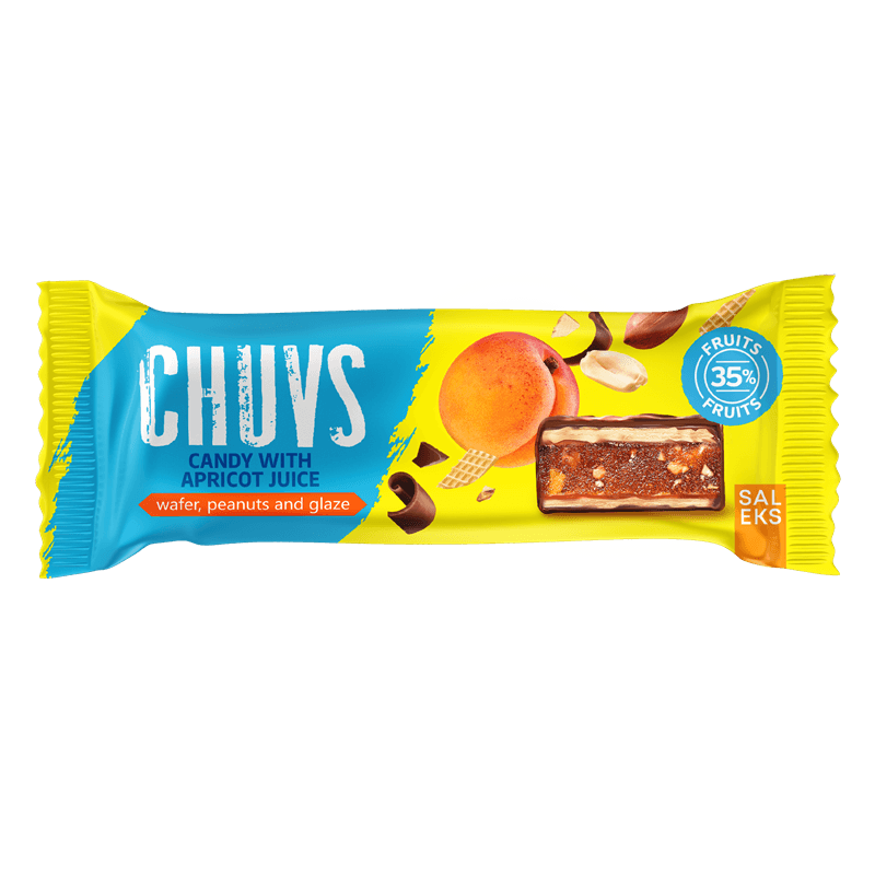 CHUVS gyümölcsszelet, pirított mogyoróval és sárgabarackkal 30g 