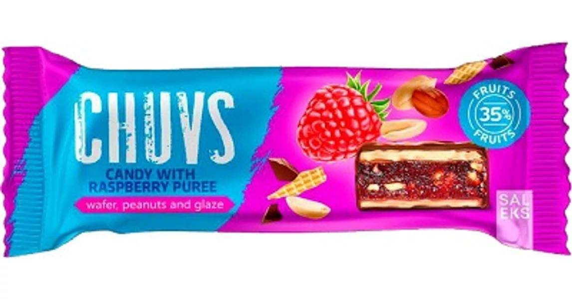 CHUVS gyümölcsszelet, pirított mogyoróval és málnával  30g 