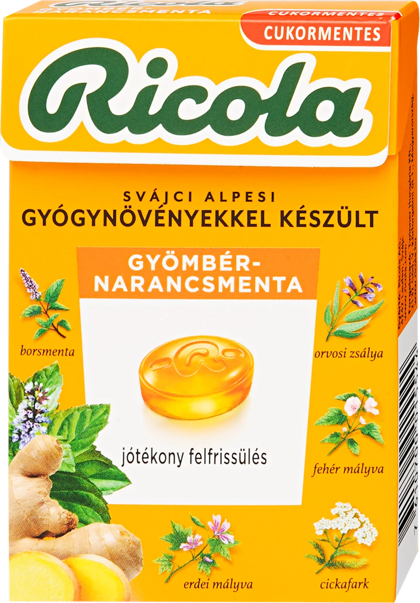 Ricola Gyömbéres-Narancsos cukorka 40g 