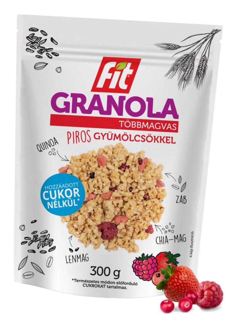 FIT Granola Piros Gyümölcsökkel 300g 