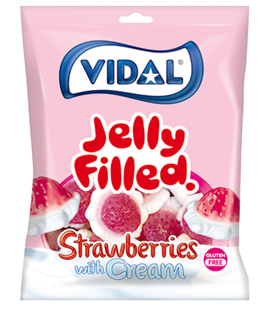 Vidal Töltött Eper gumicukor 85g 