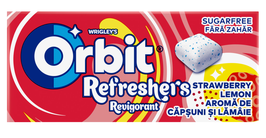 Orbit Refreshers eper- és citromízű cukormentes rágógumi (8db) 