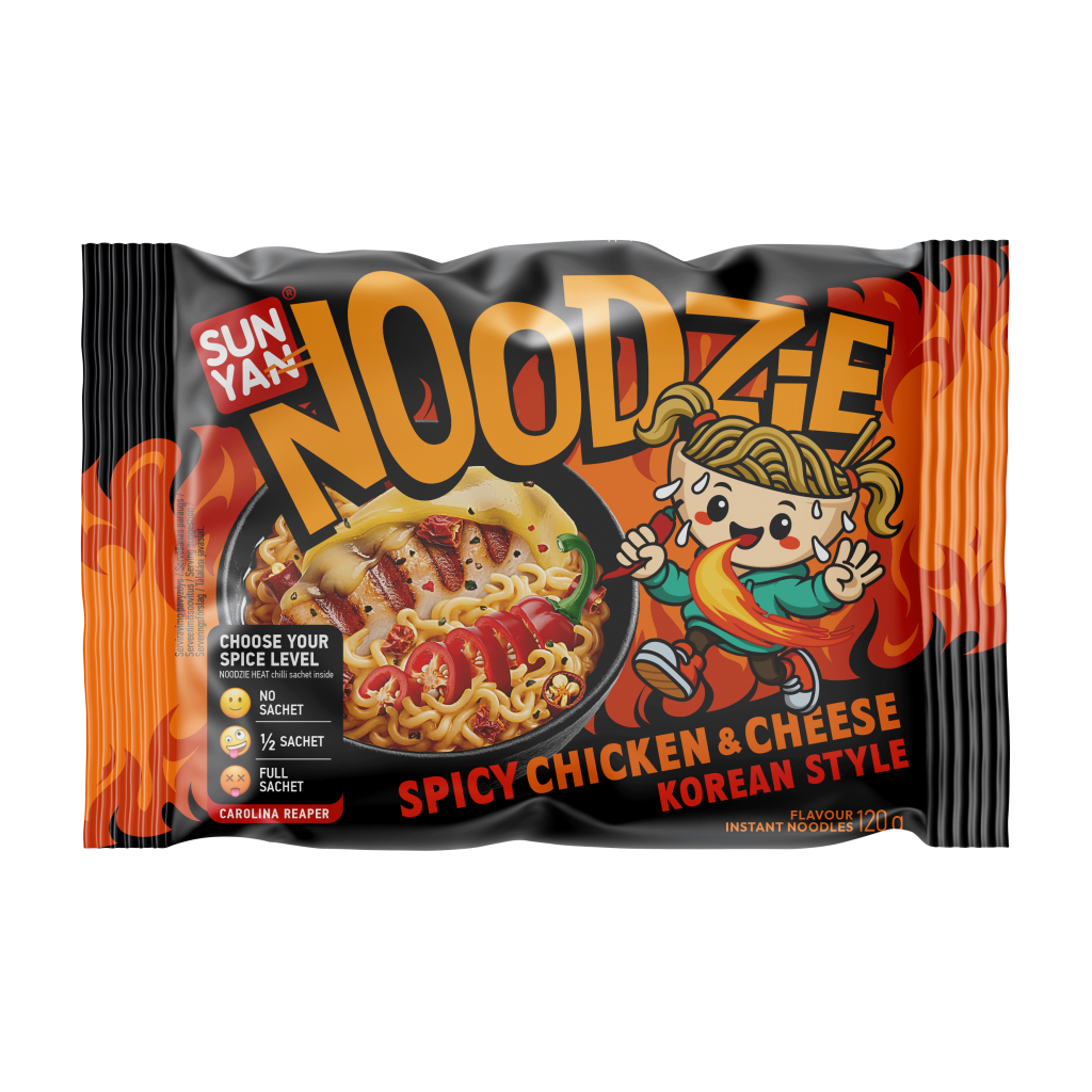 SunYan NOODZIE instant tészta pikáns csirke & sajt 120g 