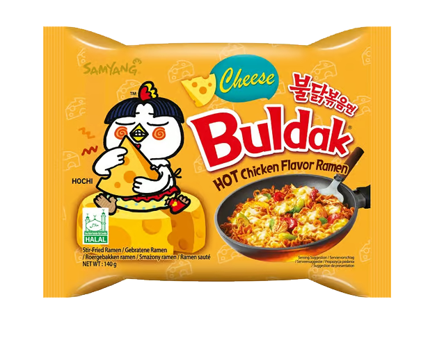 Buldak Instant tészta sajtos hot chicken 140g 