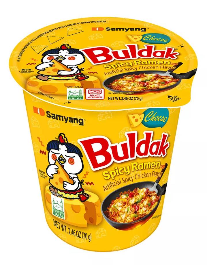 Buldak Instant tészta poharas Sajtos-Hot chicken 70g 