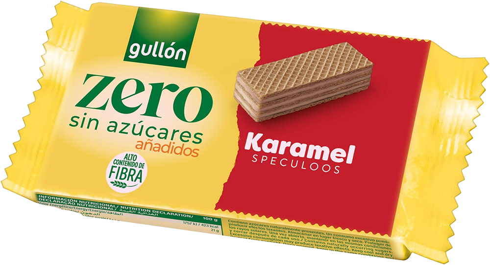 Gullon cukormentes nápolyi karamellás 63g  